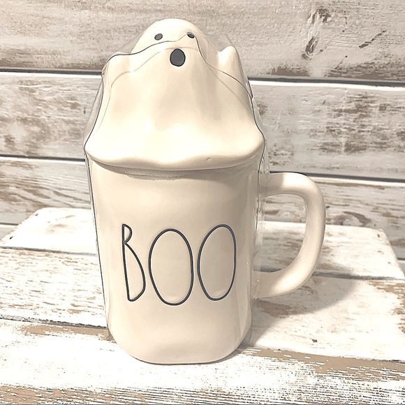 👻 Rae Dunn BOO Mug w/Ghost Topper Halloween 👻 - Picture 1 of 5